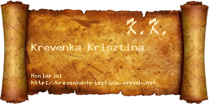 Krevenka Krisztina névjegykártya